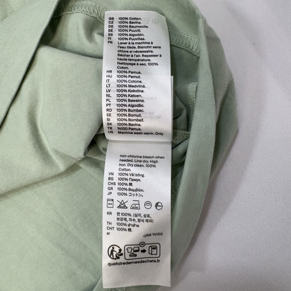 NEW COS Women's L / XL Oversized Tee Tshirt 100% Organic Cotton Boxy Green - Picture 11 of 13
